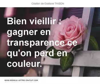 Bien Vieillir Gagner En Transparence Ce Qu On Perd En Couleur